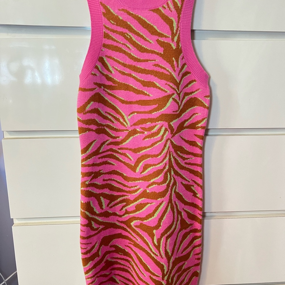 Forever 21 Pink and Brown Zebra Pattern Dress